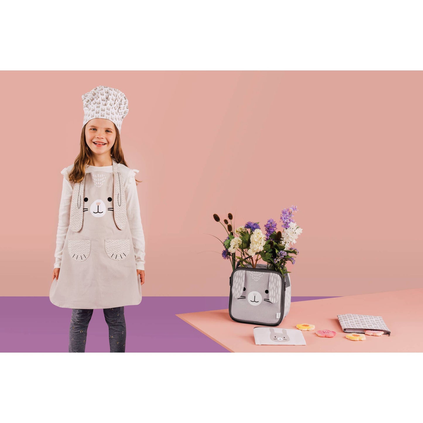 Bunny Daydream Kids Apron and Hat Set