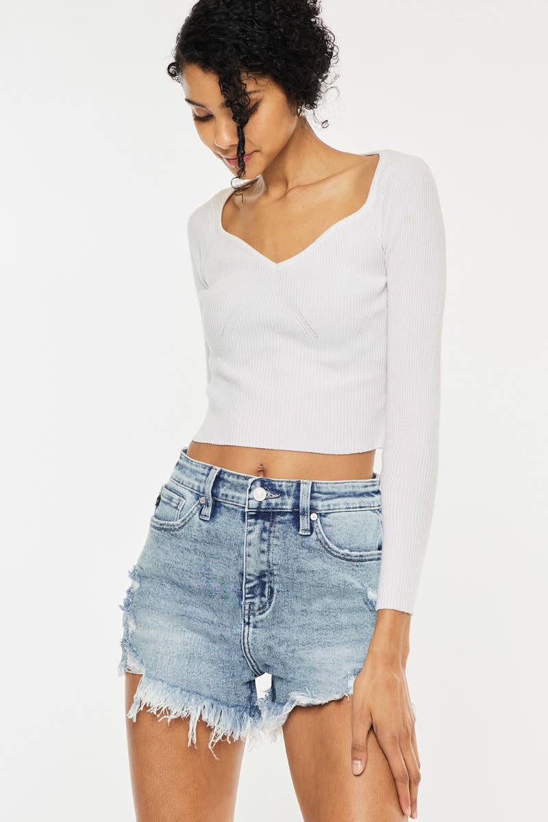 HAZEL: High Rise Denim Short