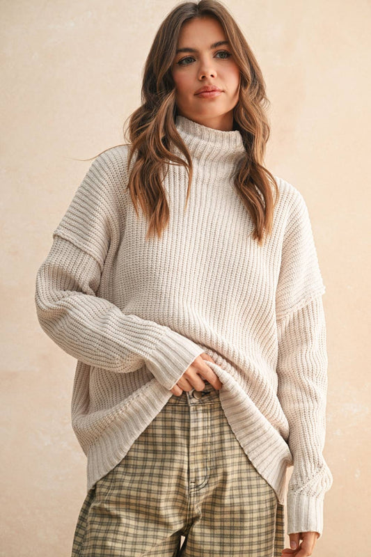 Chloe: Chenille High Neck Sweater