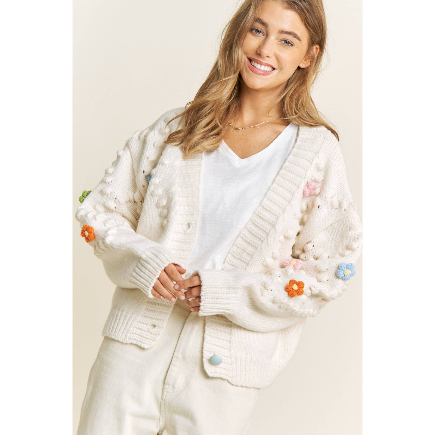 SUNDAY: 3D Flower Knit Cardigan