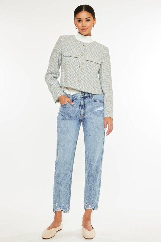 ARIA: High Rise Ankle Mom Jeans