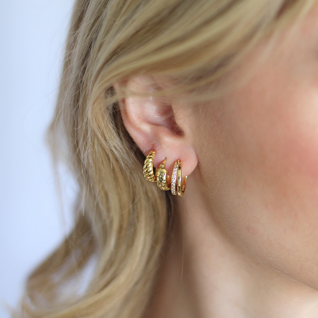 Gold Croissant Hoop Earrings