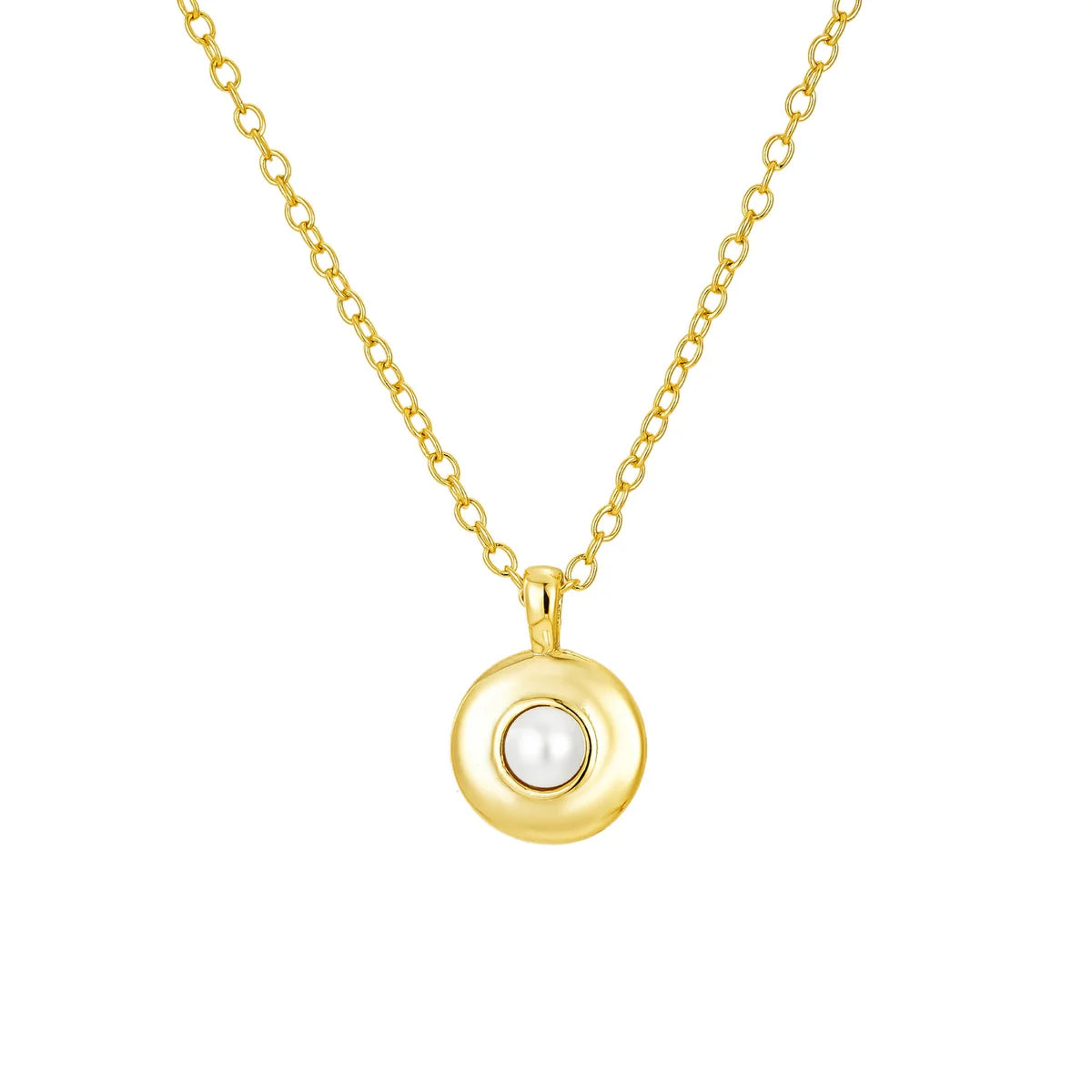 MINI ROUND PEARL PENDANT NECKLACE