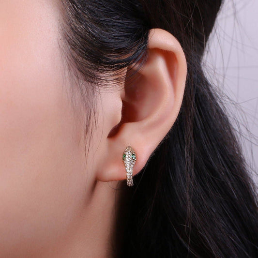 18K Gold filled Snake Huggy Earrings