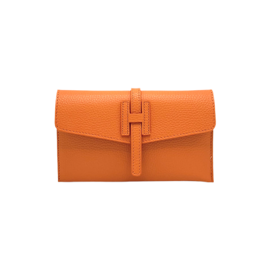 Genuine leather mini clutch bag, Made in Italy