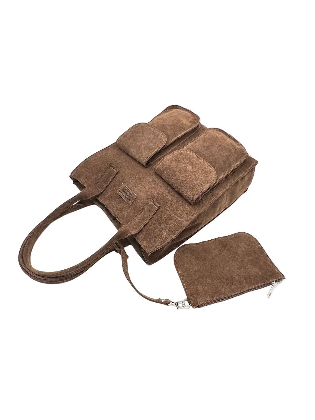 JODI-Suede Leather XL Tote Bag