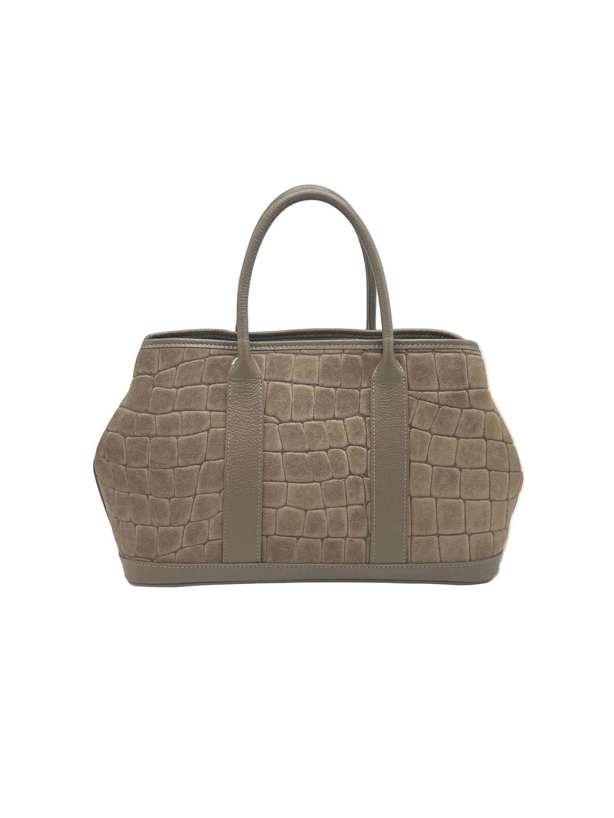 SOPHIE-Leather & Suede Croc-Embossed Bag