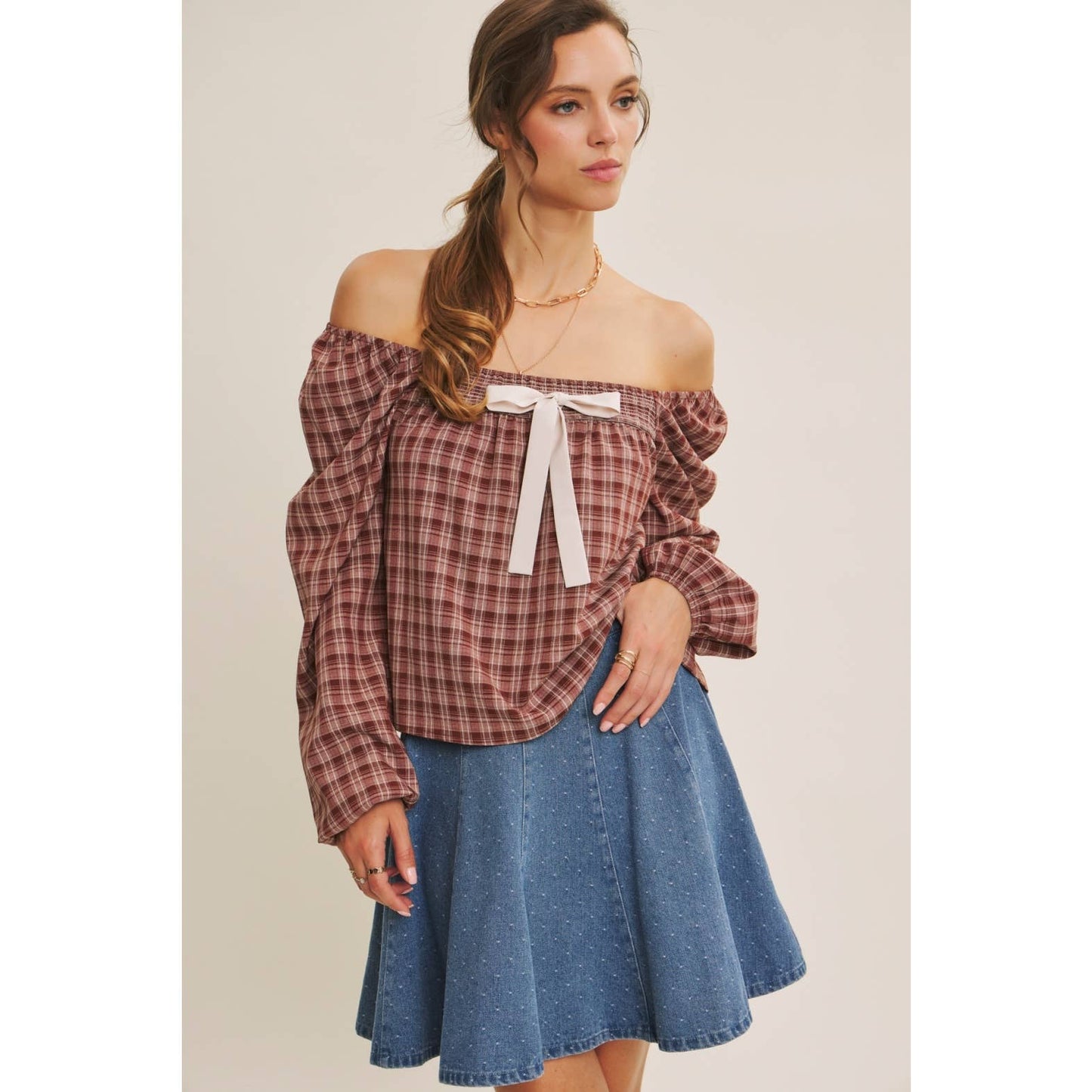 AMY- Denim Flare Mini Skirt