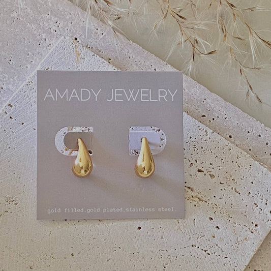 Teardrop Earrings 18k Gold Filled pear shape drop