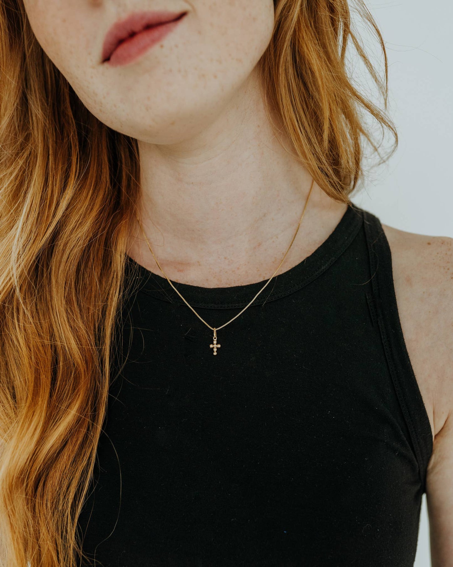 Mini Dot Cross Necklace