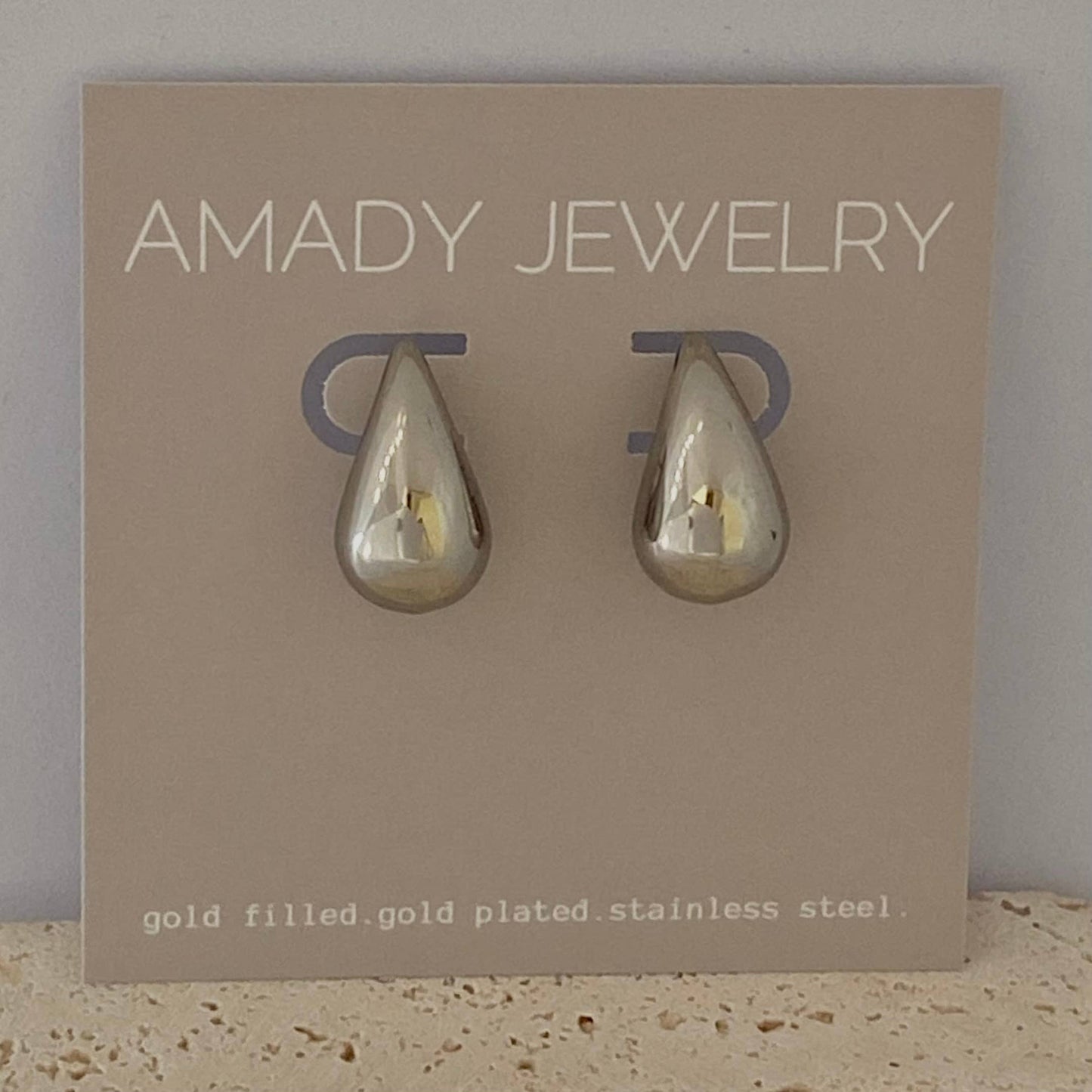Teardrop Earrings silver lightweight 