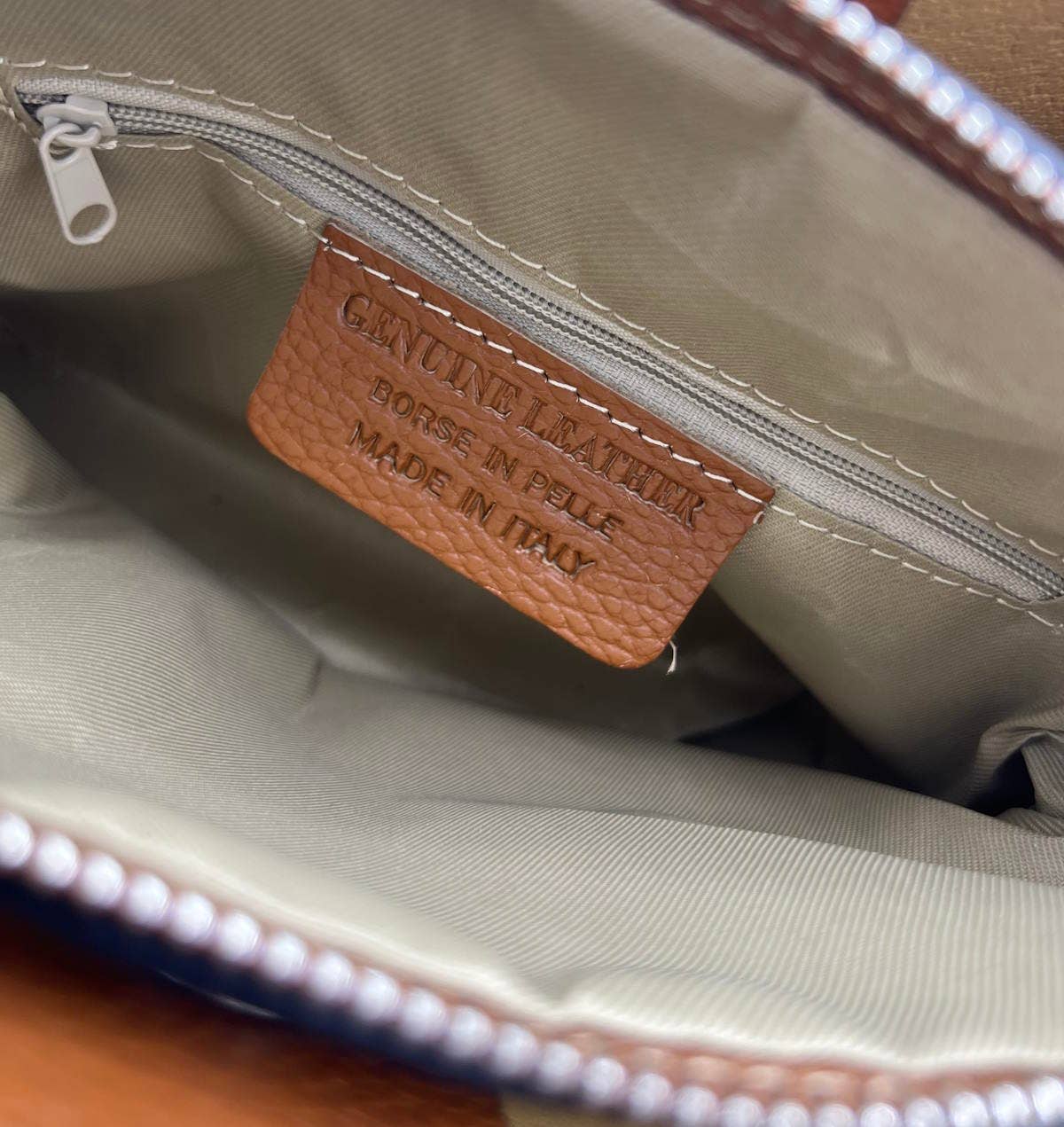 Genuine leather handbag, Made in Italy
