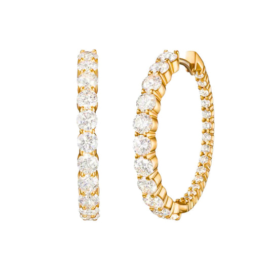 Large Pavé CZ Hoop Earrings