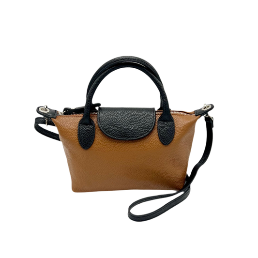 Genuine leather small shoulder bag, Made in Italy