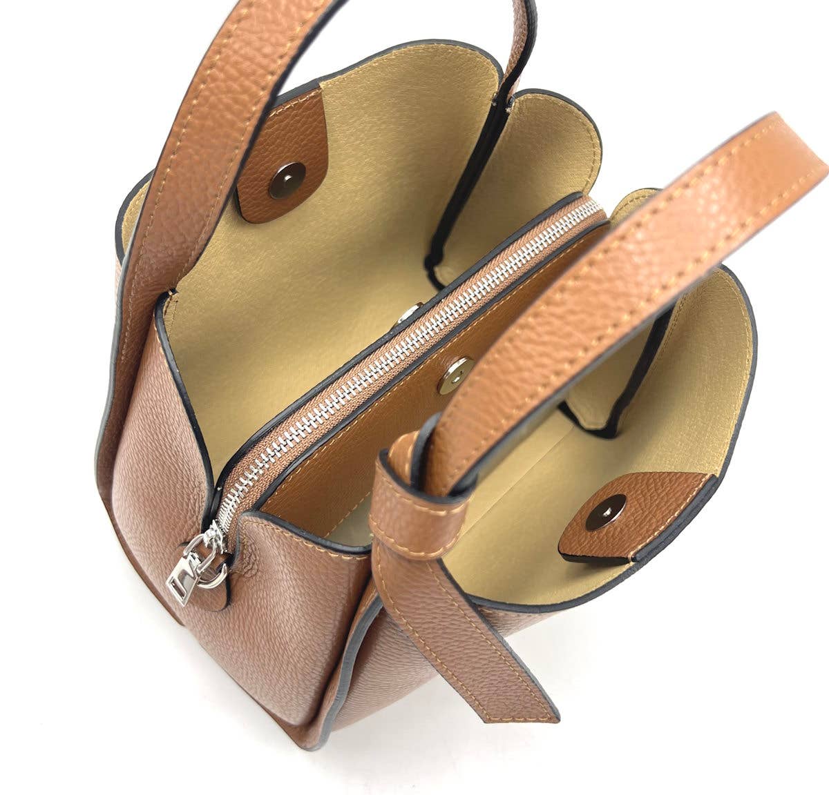 Genuine leather handbag, Made in Italy