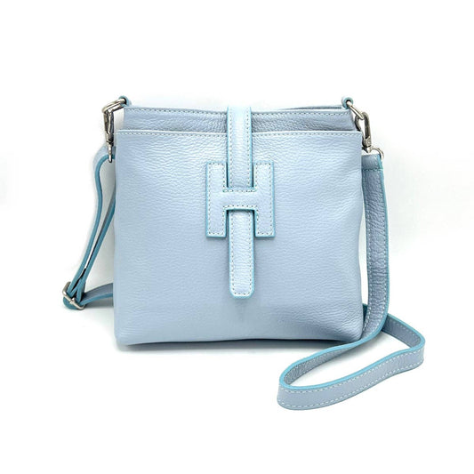 Summer collection, genuine leather shoulder bag, Made in Italy