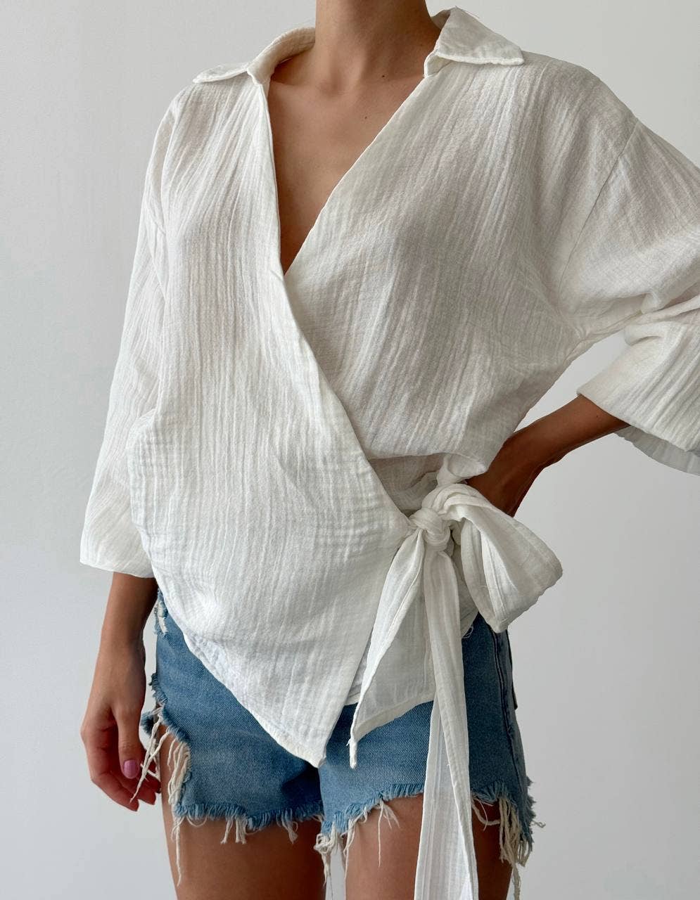 GRETCHEN: Muslin Wrap Top