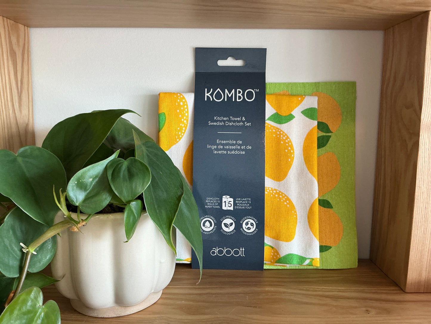 Kombo kitchen towel & Swedish dishcloth set