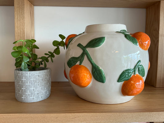 Large round fruit vase