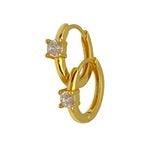 SINGLE STONE HUGGIE EARRINGS