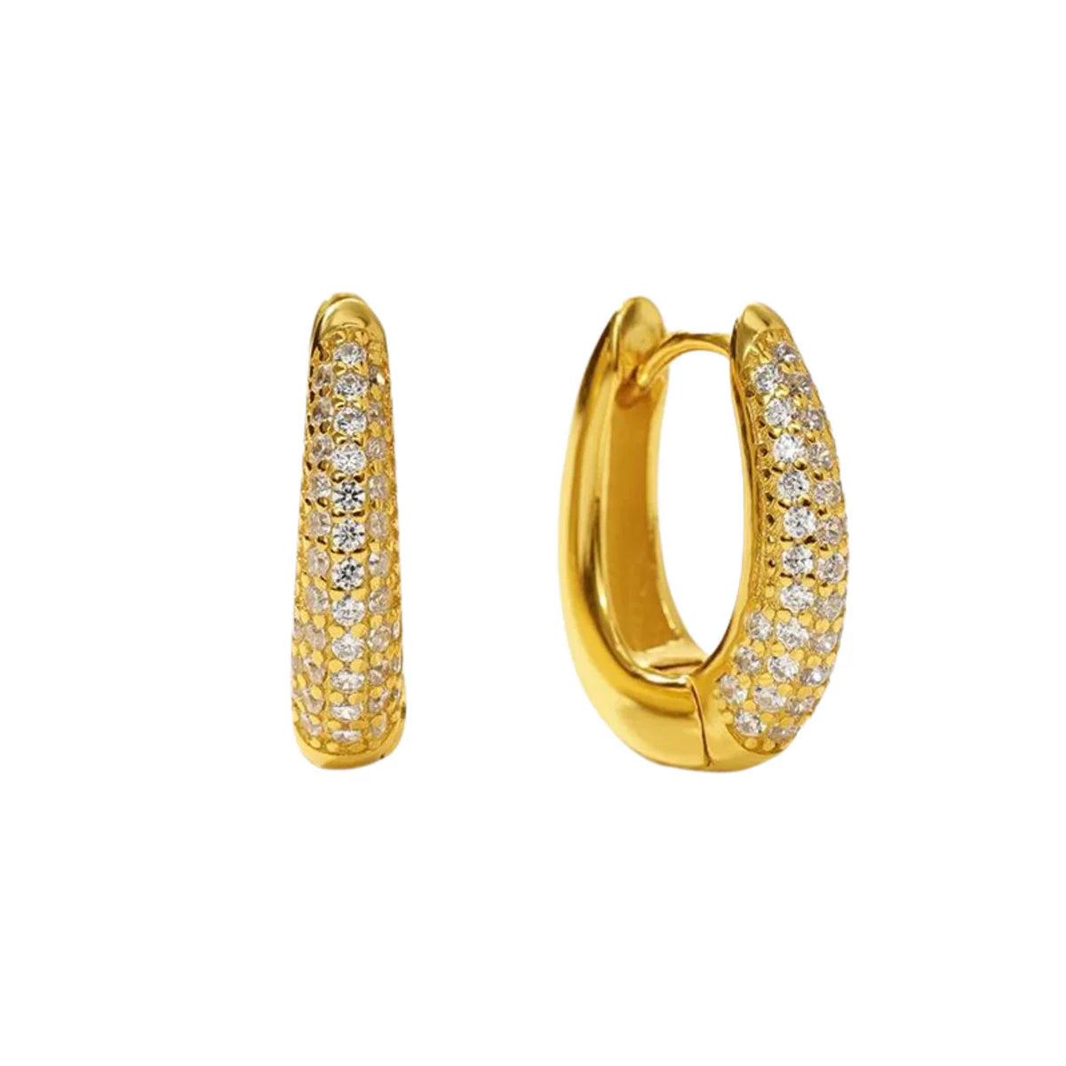 Small Pave Dome Hoop Earrings