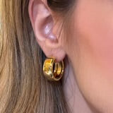 Large Wide Gold Hoop Earrings