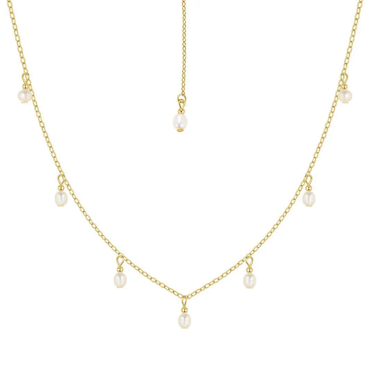 PEARL DANGLE GOLD NECKLACE