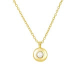 MINI ROUND PEARL PENDANT NECKLACE