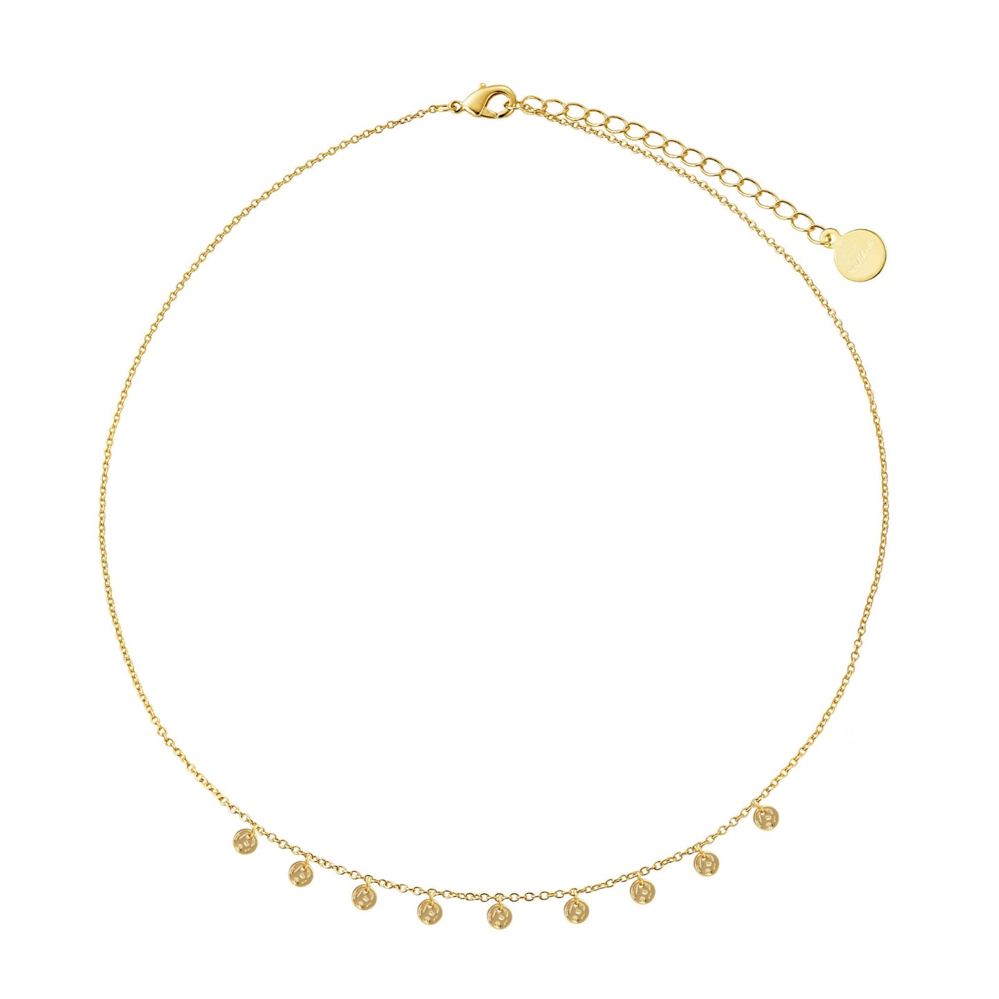 Hammered Disc Station Necklace