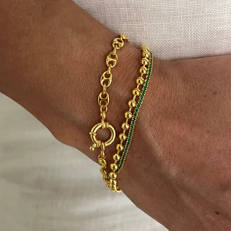 Dainty Green Tennis Bracelet