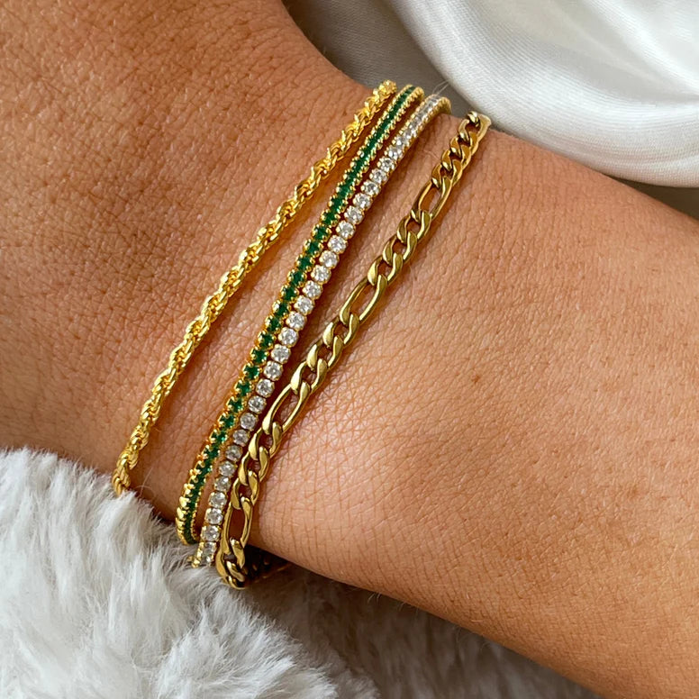 Dainty Green Tennis Bracelet