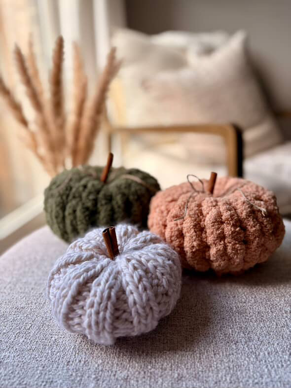 Handmade woven pumpkins