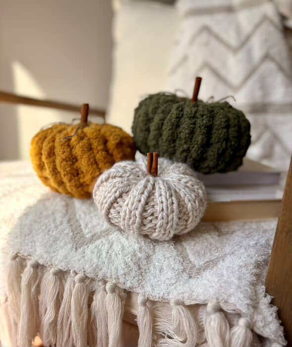 Handmade woven pumpkins