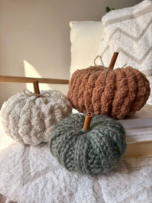 Handmade woven pumpkins