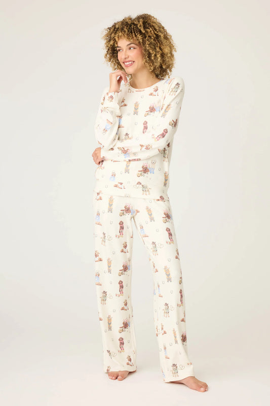 Ruff On The Range Dog Print PJ Set