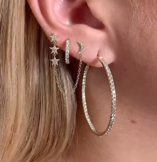 Large Slim CZ Hoops