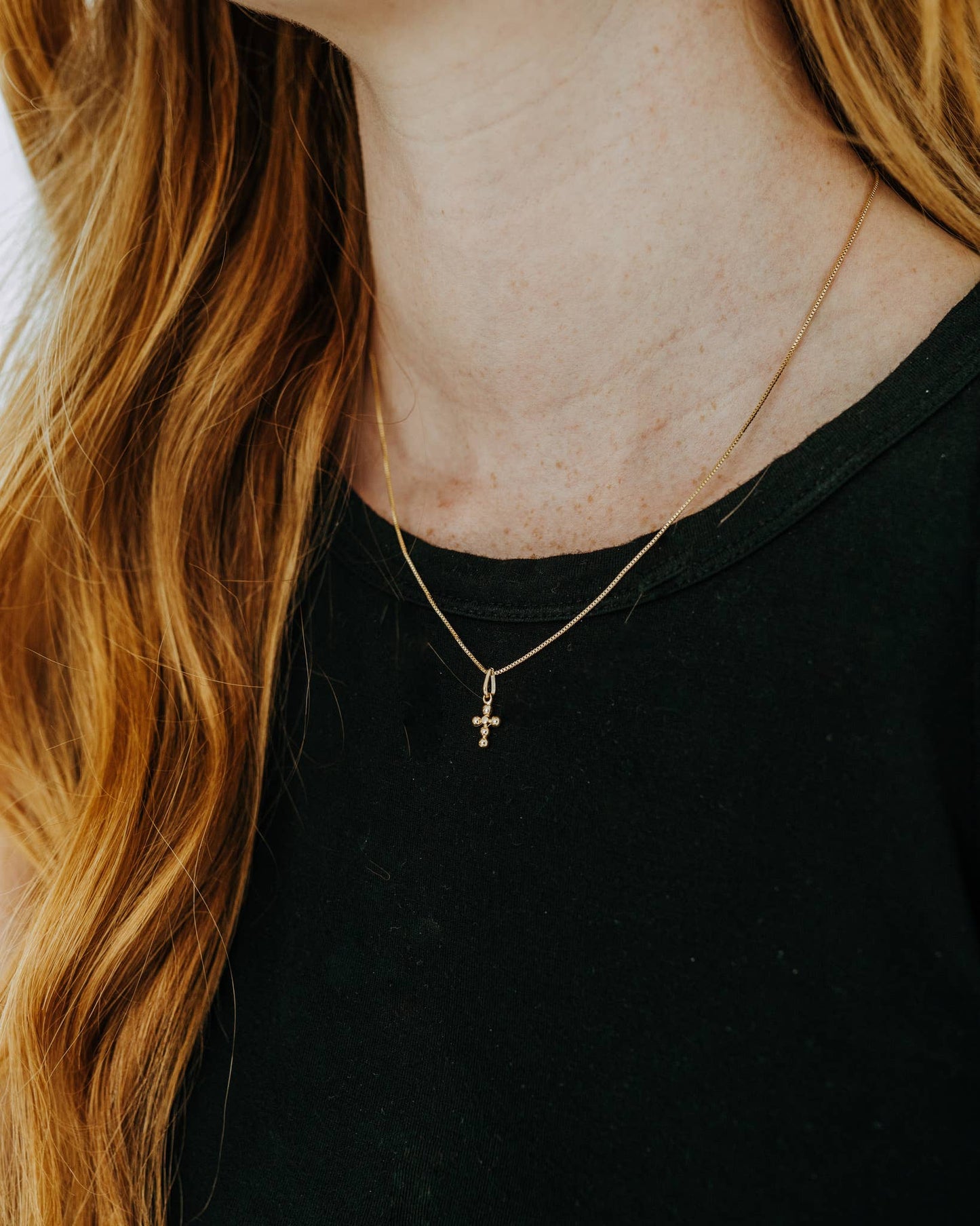 Mini Dot Cross Necklace