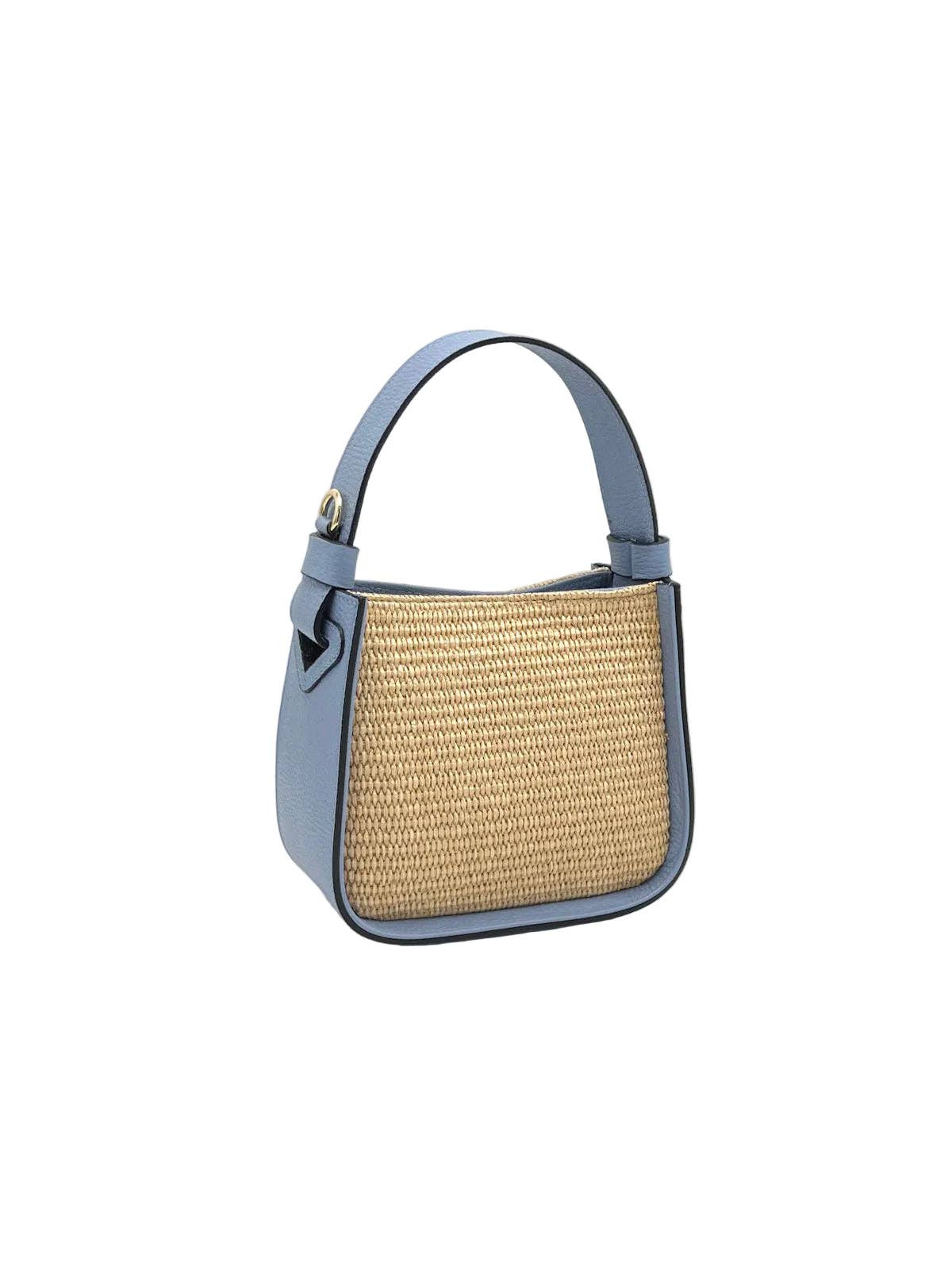 BELLA: Leather and Straw Bag Small Size