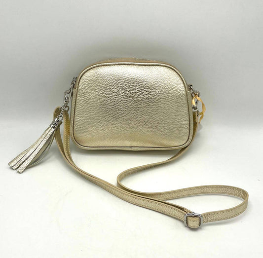 Genuine leather shoulder bag, made in Italy