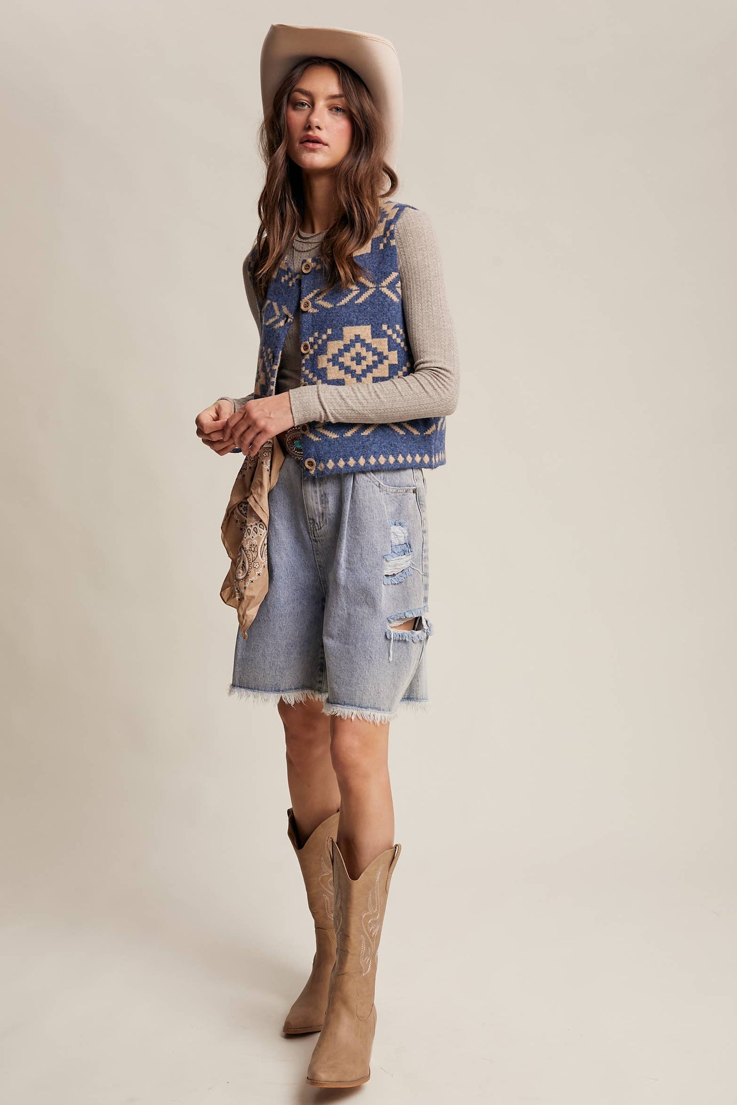 KALEIGH: Southwestern Button Vest