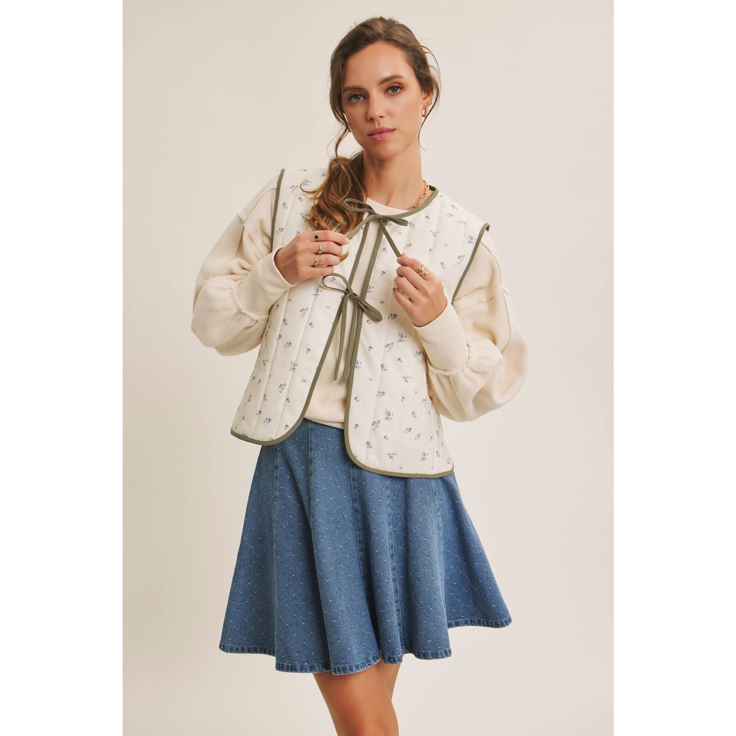 AMY- Denim Flare Mini Skirt