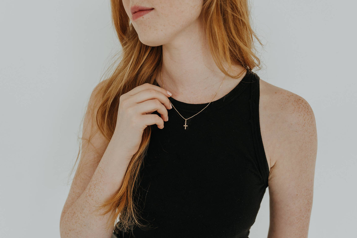 Mini Dot Cross Necklace
