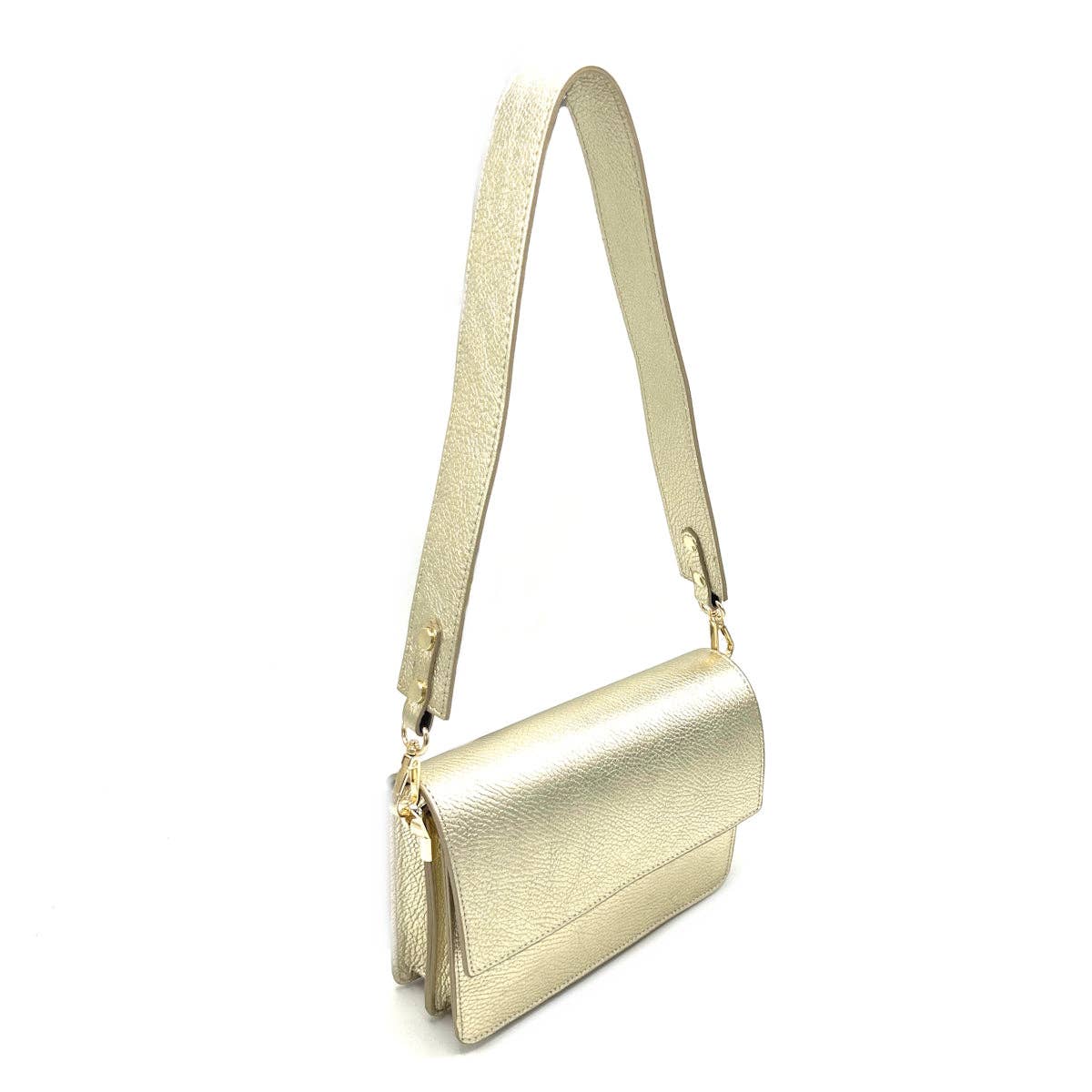 JASMINE- Laminated leather shoulder bag