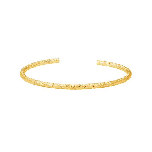 Slim Hammered Cuff Bangle Bracelet