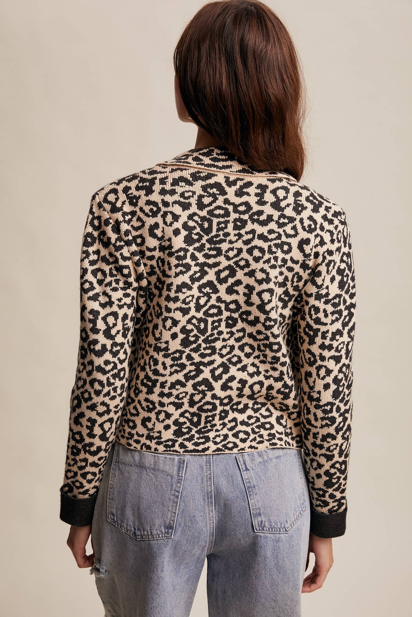PAMELA: Leopard Knit Button-Up