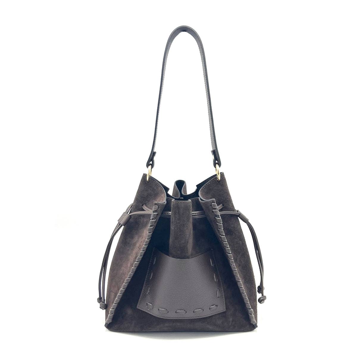 KIYA- Suede leather bucket bag