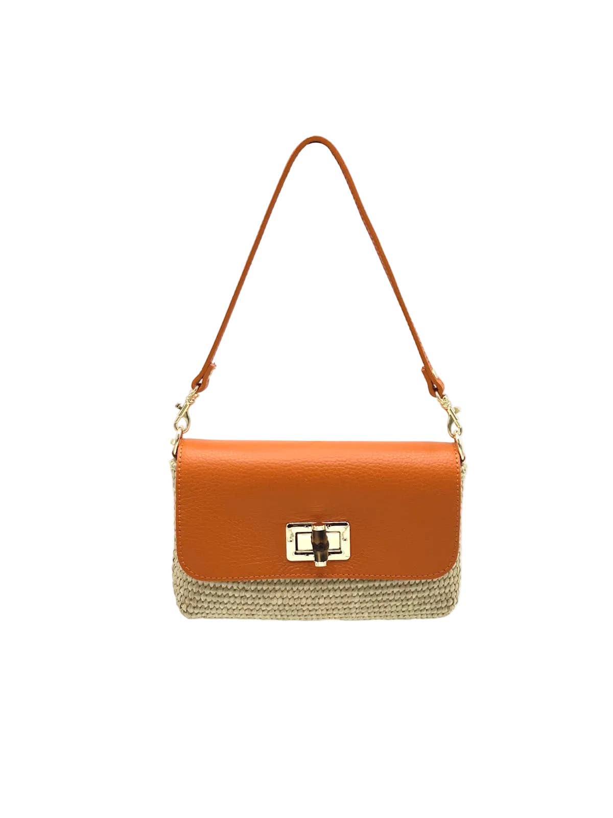 MARINA: Leather and Raffia Straw Mini
