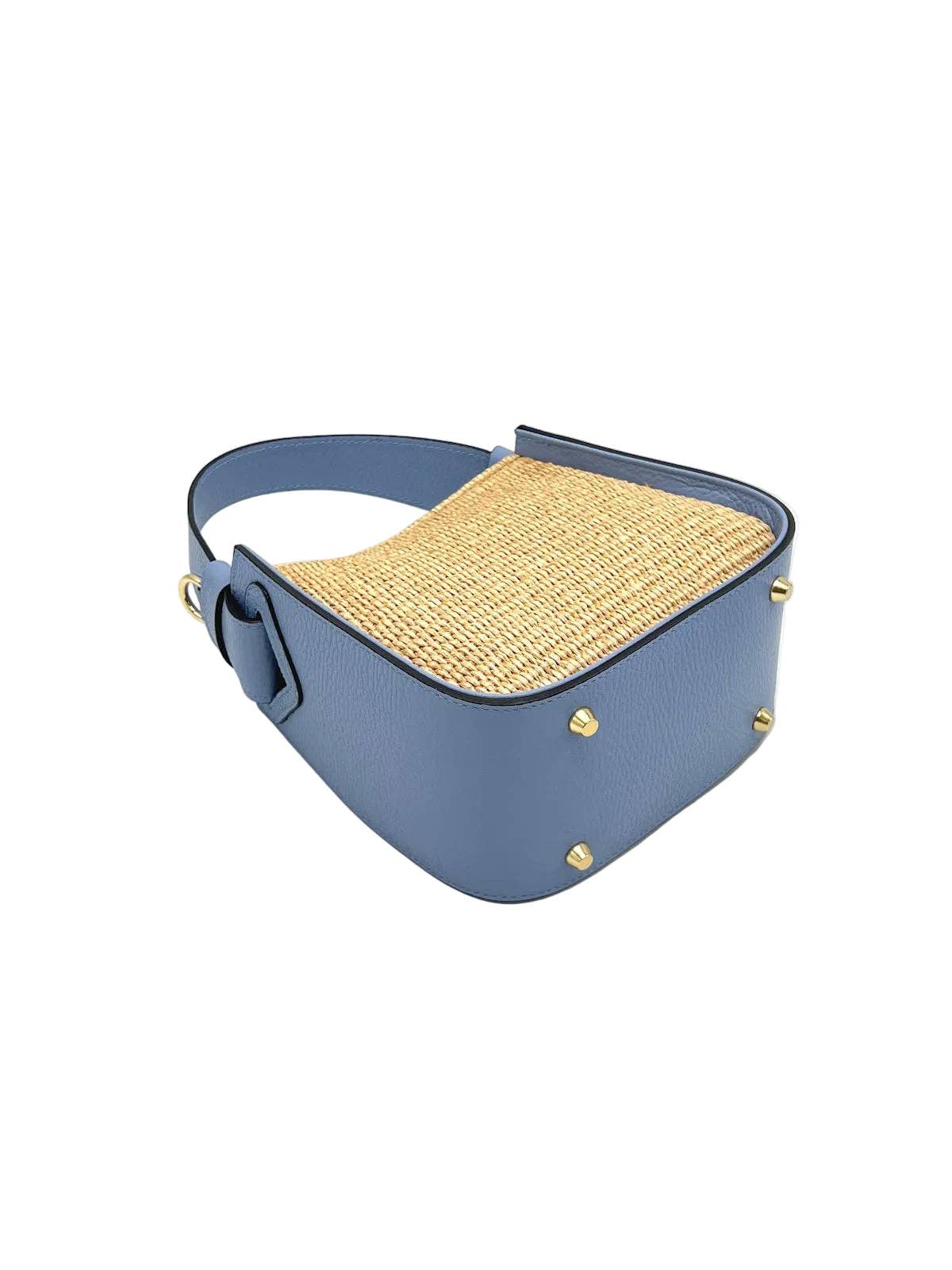 BELLA: Leather and Straw Bag Small Size