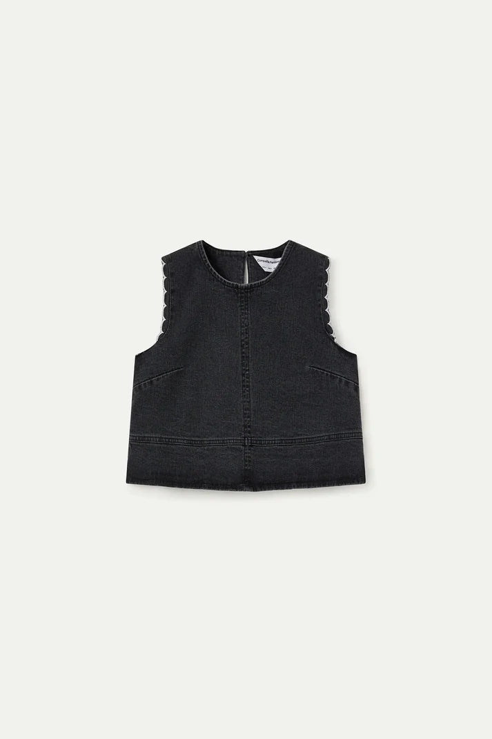 ONYX- Black Denim Top