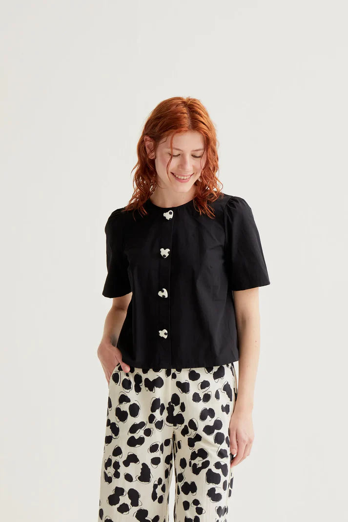 RAVEN- Top with Button Accents